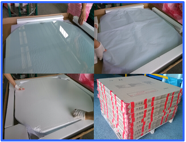 Safety Blue Desk Cover Glass , Tempered Glass For Coffee Table Top