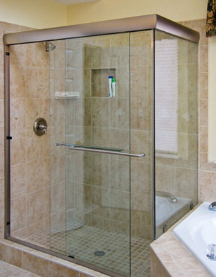 China Hotel Shower Doors Frameless Glass , Bathroom Doors Glass Bright supplier