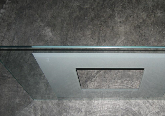 Flat Range Hood Glass , Curved Glass Chimney Hood With Safety Corners supplier