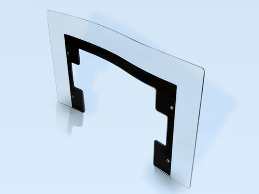 Transparent Glass Oven Hood , Range Hood Glass with Two Radian supplier