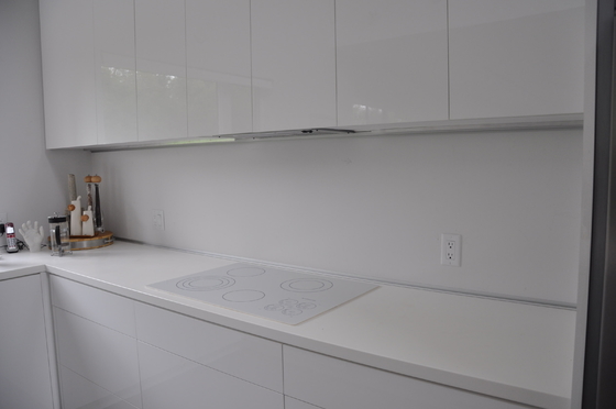 Solid Backsplash Tempered Glass Panel Easily Clean The Stains supplier
