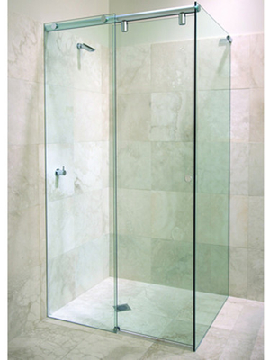 Custom Size Shower Door Glass 3/8&quot; Nano Coated High Polished Edges supplier
