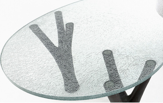 Office Furniture Cracked Ice Table Top Glass Laminated Transparent supplier