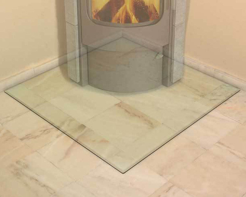 Clear Glass Fireplace Enclosures , Glass Screen For Fireplace supplier