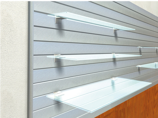 Supermarket Clear Tempered Glass Shelves Impact Resistance supplier