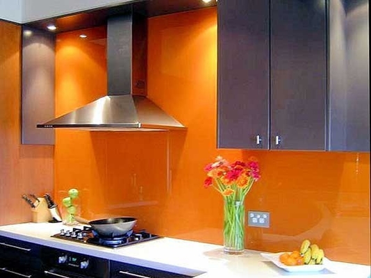 Custom Colour Painted Glass Backsplash Heat Strengthened Add Shine supplier